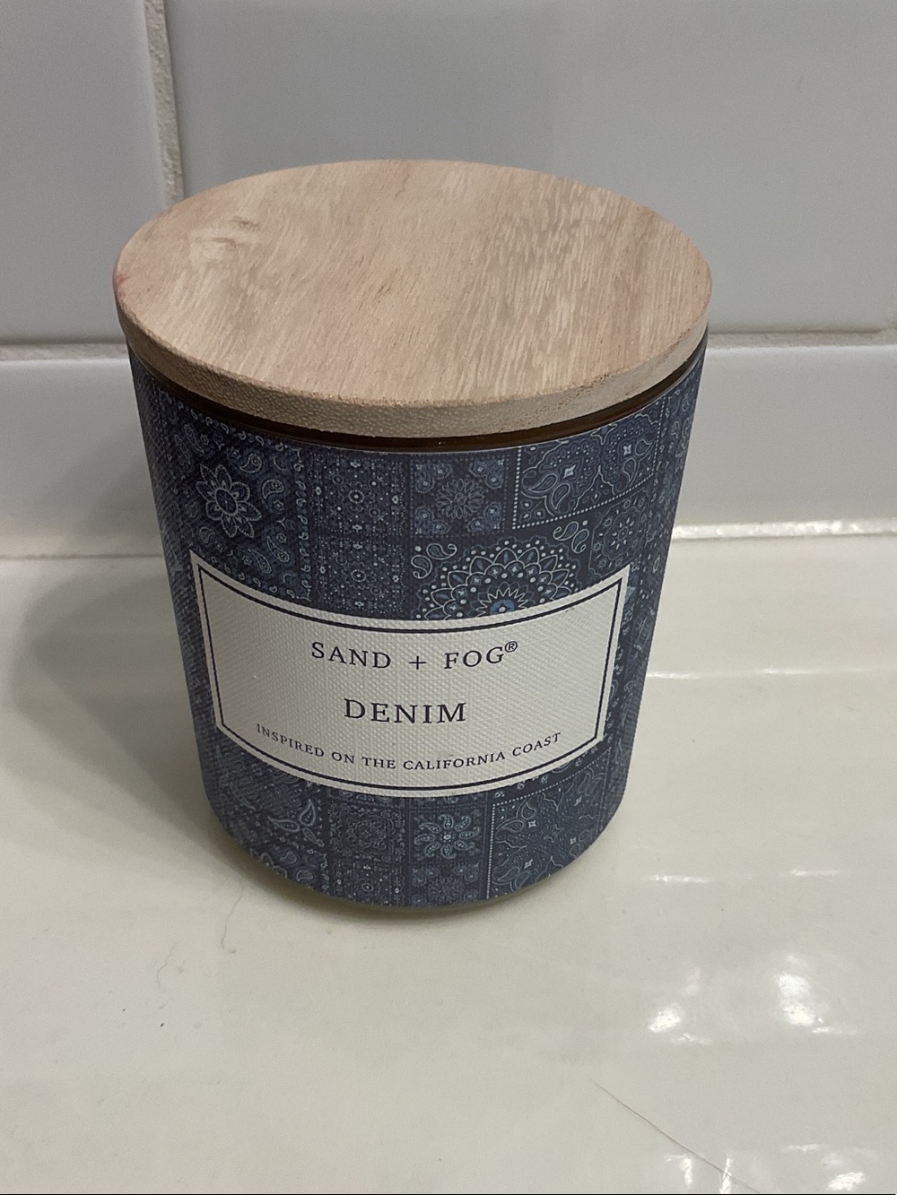 Sand + Fog Denim Scented Candle - Blue